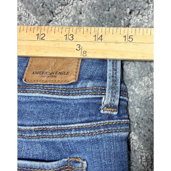 American Eagle Women's Jeans 8 Short Stretch Kick Boot Blue Low Rise Denim 29x29 - Picture 3 of 8